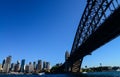 CBD and Sydney Harbour Bridge from ferry Royalty Free Stock Photo