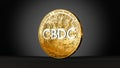 cbdc cryptocurrency, electronic central bank token, golden coin on black background, 3d rendering Royalty Free Stock Photo