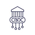CBDC, digital currency line icon