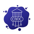 CBDC, digital currency line vector icon