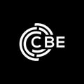 CBE letter logo design on black background. CBE creative initials letter logo concept. CBE letter design Royalty Free Stock Photo