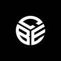 CBE letter logo design on black background. CBE creative initials letter logo concept. CBE letter design Royalty Free Stock Photo
