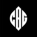 CBG circle letter logo design with circle and ellipse shape. CBG ellipse letters with typographic style. The three initials form a Royalty Free Stock Photo