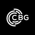 CBG letter logo design on black background. CBG creative initials letter logo concept. CBG letter design Royalty Free Stock Photo