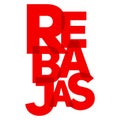 Rebajas, Discounts Spanish text, Sale vector Emblem.