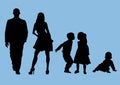 Vector drawing Silhouettes of people