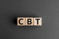 CBT - acronym from wooden blocks with letters