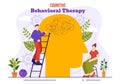 CBT or Cognitive Behavioural Therapy Vector Illustration with Person Manage their Problems Emotions, Depression or Mindset Royalty Free Stock Photo