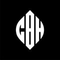 CBX circle letter logo design with circle and ellipse shape. CBX ellipse letters with typographic style. The three initials form a Royalty Free Stock Photo