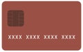 Brown generic credit card icon with fake number Royalty Free Stock Photo