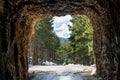 CC Gideon Tunnel in Black Hills National Forest, South Dakota Royalty Free Stock Photo