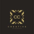 CC initial letter luxury ornament monogram logo template vector Royalty Free Stock Photo