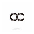 Cc Initial Letter Split Lowercase Modern Monogram linked outline rounded logo Royalty Free Stock Photo