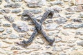 Ccastle stone wall with the letter X Royalty Free Stock Photo