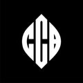 CCB circle letter logo design with circle and ellipse shape. CCB ellipse letters with typographic style. The three initials form a