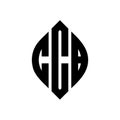 CCB circle letter logo design with circle and ellipse shape. CCB ellipse letters with typographic style. The three initials form a Royalty Free Stock Photo