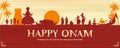 Ccelebration background for Happy Onam festival of South India Kerala