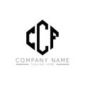 CCF letter logo design with polygon shape. CCF polygon and cube shape logo design. CCF hexagon vector logo template white and Royalty Free Stock Photo