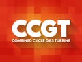 CCGT - Combined cycle gas turbine electricity generator acronym, abbreviation concept background Royalty Free Stock Photo