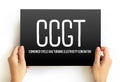 CCGT - Combined cycle gas turbine electricity generator acronym text on card, abbreviation concept background Royalty Free Stock Photo