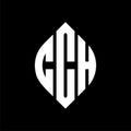 CCH circle letter logo design with circle and ellipse shape. CCH ellipse letters with typographic style. The three initials form a Royalty Free Stock Photo
