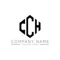 CCH letter logo design with polygon shape. CCH polygon and cube shape logo design. CCH hexagon vector logo template white and Royalty Free Stock Photo