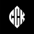 CCK circle letter logo design with circle and ellipse shape. CCK ellipse letters with typographic style. The three initials form a Royalty Free Stock Photo