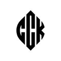 CCK circle letter logo design with circle and ellipse shape. CCK ellipse letters with typographic style. The three initials form a Royalty Free Stock Photo