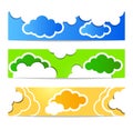 CCloud banner set white color on blue background. Royalty Free Stock Photo