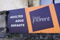 CCours Florent course trains cinema and theater actors and comedians logo brand and