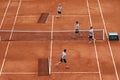 CCourt Philippe Chatrier preparation and maintenance team at Le Stade Roland Garros during Roland Garros 2015