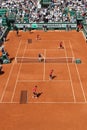 CCourt Philippe Chatrier preparation and maintenance team at Le Stade Roland Garros during Roland Garros 2015