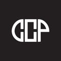 CCP letter logo design on black background. CCP creative initials letter logo concept. CCP letter design Royalty Free Stock Photo