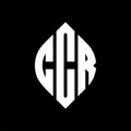 CCR circle letter logo design with circle and ellipse shape. CCR ellipse letters with typographic style. The three initials form a Royalty Free Stock Photo