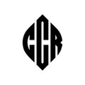 CCR circle letter logo design with circle and ellipse shape. CCR ellipse letters with typographic style. The three initials form a Royalty Free Stock Photo