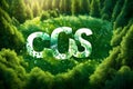 CCS acronym for Carbon action concept. Save energy, green energy Generated AI