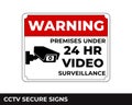 Cctv, Alarm, Monitored And 24 Hour Video Camera Surveillance Sign In Vector, Easy To Use And Print Design Templates.