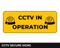 Cctv, Alarm, Monitored And 24 Hour Video Camera Surveillance Sign In Vector, Easy To Use And Print Design Templates.