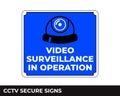 Cctv, Alarm, Monitored And 24 Hour Video Camera Surveillance Sign In Vector, Easy To Use And Print Design Templates