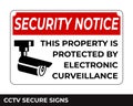 Cctv, Alarm, Monitored And 24 Hour Video Camera Surveillance Sign In Vector, Easy To Use And Print Design Templates