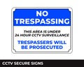 Cctv, Alarm, Monitored And 24 Hour Video Camera Surveillance Sign In Vector, Easy To Use And Print Design Templates
