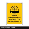 Cctv, Alarm, Monitored And 24 Hour Video Camera Surveillance Sign In Vector, Easy To Use And Print Design Templates