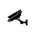 CCTV Black Silhouette Icon. Security Video Camera Glyph Pictogram. Surveillance Street Electronic System Flat Symbol Royalty Free Stock Photo