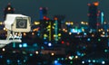 CCTV with Blurring City in background Royalty Free Stock Photo