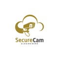 CCTV Camera with Cloud Logo Design Vector Template, Logo Concept, Symbol, Icon Royalty Free Stock Photo