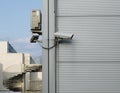 CCTV camera at the corner of the building Royalty Free Stock Photo