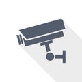 Cctv camera flat design vector icon Royalty Free Stock Photo