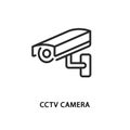 CCTV camera flat line icon. Vector illustration video control. Royalty Free Stock Photo