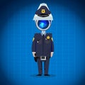 CCTV camera headed man. policeman, security concept. character d Royalty Free Stock Photo