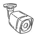 CCTV Camera Indoor Icon. Doodle Hand Drawn or Outline Icon Style